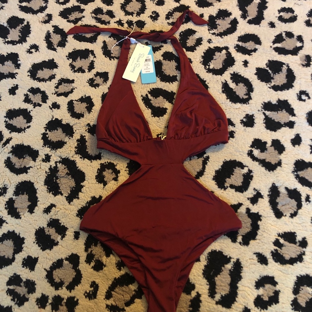 Beach Bunny Burgundy One Piece